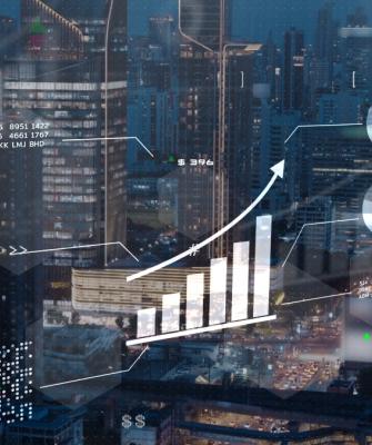 Χρηματιστήριο πόλης νύχτα