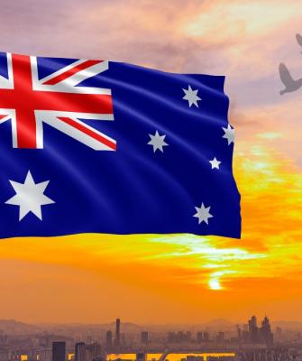 Αυστραλιανή σημαία ηλιοβασίλεμα