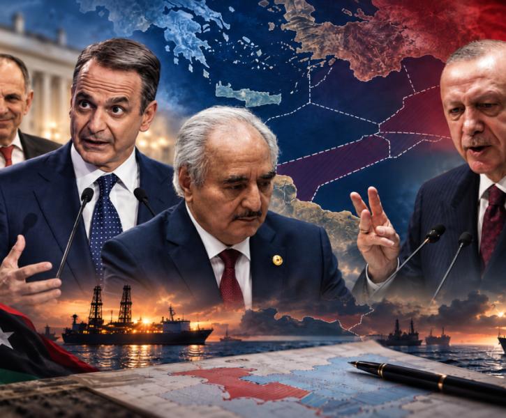 Γεραπετρίτης, Μητσοτάκης, Χαφτάρ, Ερντογάν