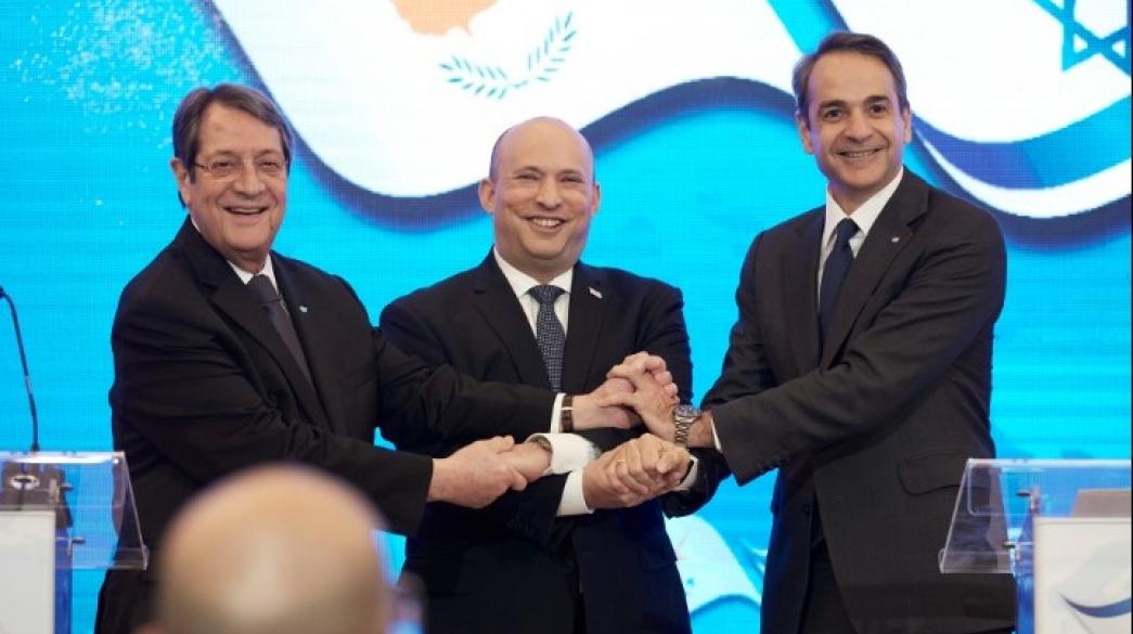 Kyriakos Mitsotakis, Naftali Bennett, Nikos Anastasiadis