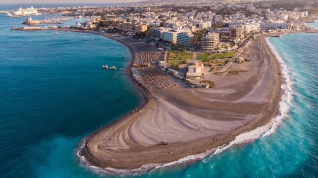 Παραλία Ρόδου αεροφωτογραφία