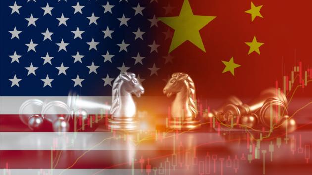 ΗΠΑ Κίνα σημαίες σκάκι