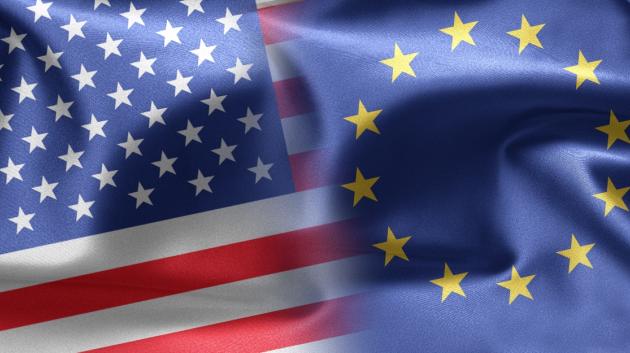 ΗΠΑ και ΕΕ σημαίες