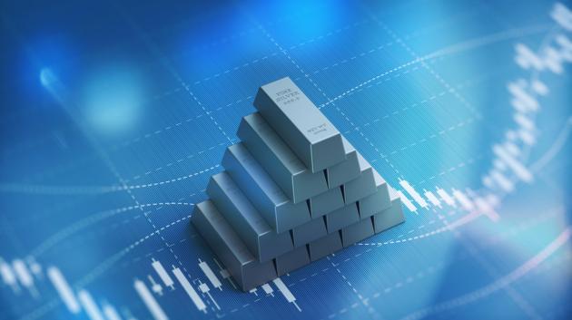 Ράβδοι ασημιού σε διάγραμμα