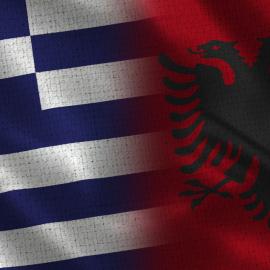 Ελλάδα και Αλβανία σημαίες