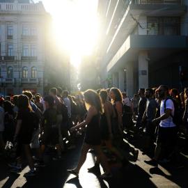 Πλήθος σε απεργία