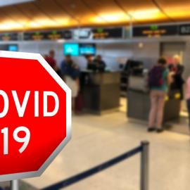 Σήμα COVID-19 αεροδρόμιο