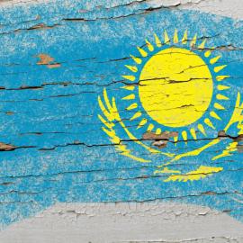 σημαία Καζακστάν vintage ξύλο