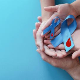 Διαβήτης μπλε κορδέλα χέρια