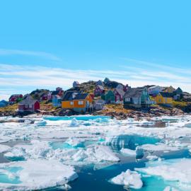 Χωριό Γροιλανδίας πάγοι