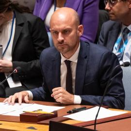 Άνδρας σε συνεδρίαση ΟΗΕ