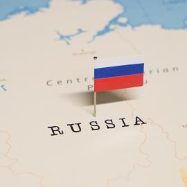 Χάρτης Ρωσίας με σημαία