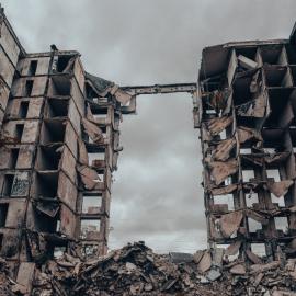 Κατεστραμμένο κτίριο Ουκρανίας